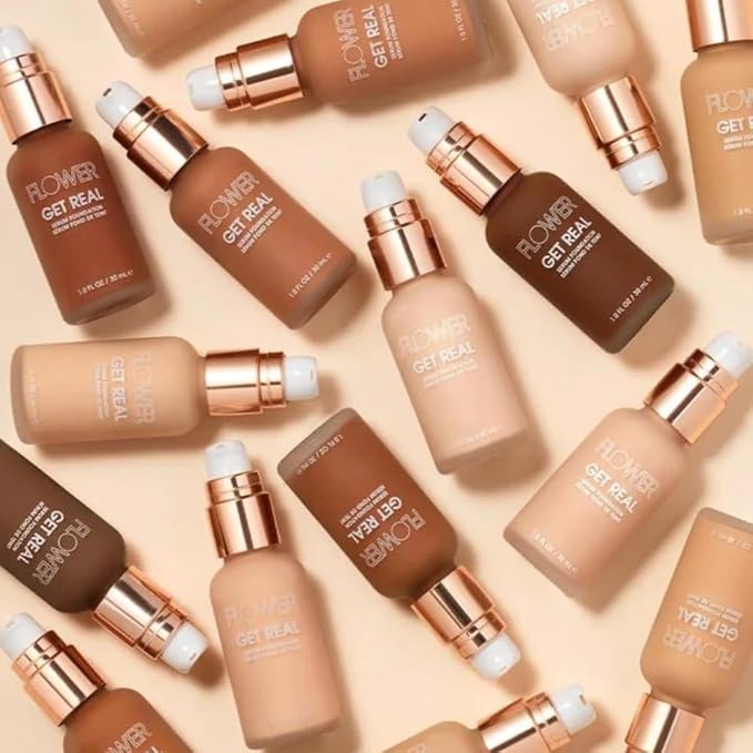 FLOWER Beauty Get Real Serum Foundation - Chocolate of 3)