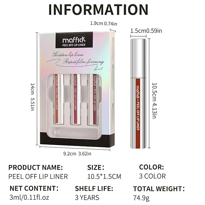 3PCS Lip Liner,Peel Off Lip Liner Tattoo, Peel Lip