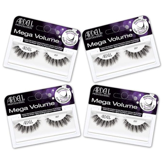 Ardell Mega Volume Lash 257 Multi-Layered False Lashes with Curl Technology, 4 pairs
