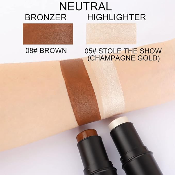 evpct 2Pcs Face Cream Contour Sticks Makeup Highlighter