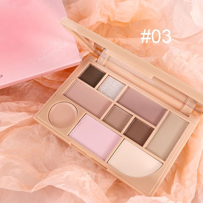 All-in-one Disk Conceal Contour Eyeshadow Palette with Mirror-10