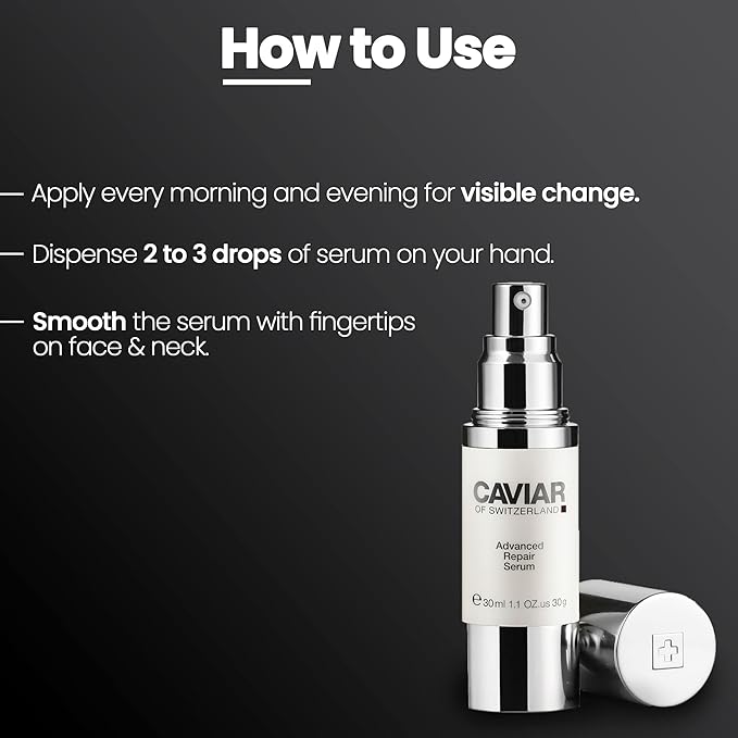 Caviar Hydrating Extract Face Serum - Advanced Repair Serum for Anti-Aging, Facial Lifting & Firming Effect, Removes Wrinkles & Fine Lines | Glowing Skin with Vitamin E & Reduced Dryness (30ml)