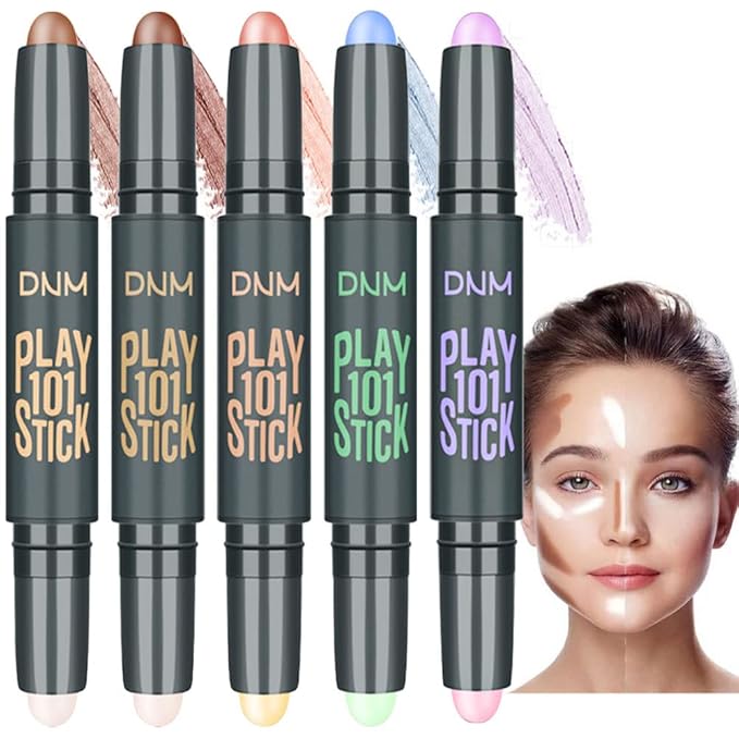 evpct 5Pcs 2In1 Face Cream Makeup Highlighter Highlight