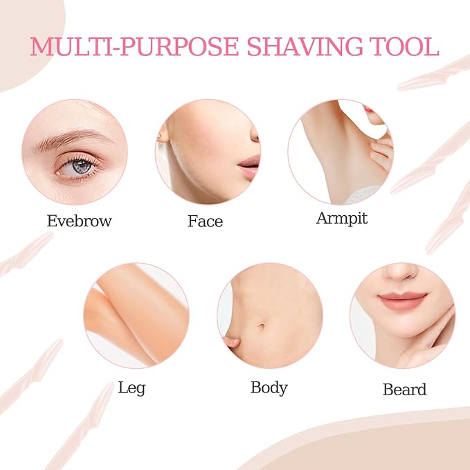 40pcs Eyebrow Razor for Women, Face Shaver Kit Dermaplaning Tool for Peach Fuzz Removal, Stainless Steel Blades with Protective Covers | Eyebrow Trimmer, Facial Hair Removal (Terracotta)