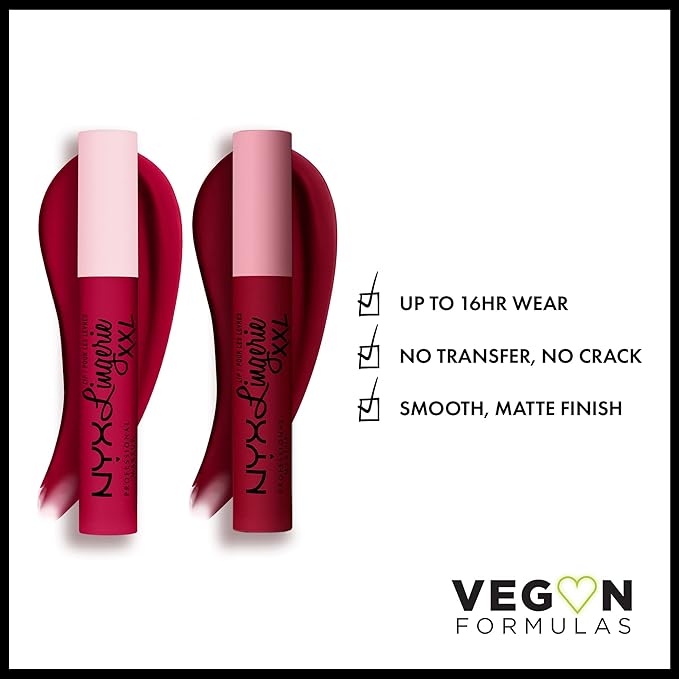 NYX PROFESSIONAL MAKEUP Lip Lingerie XXL Matte Liquid Lipstick - Pack of 2 (Sizzlin', Stamina)