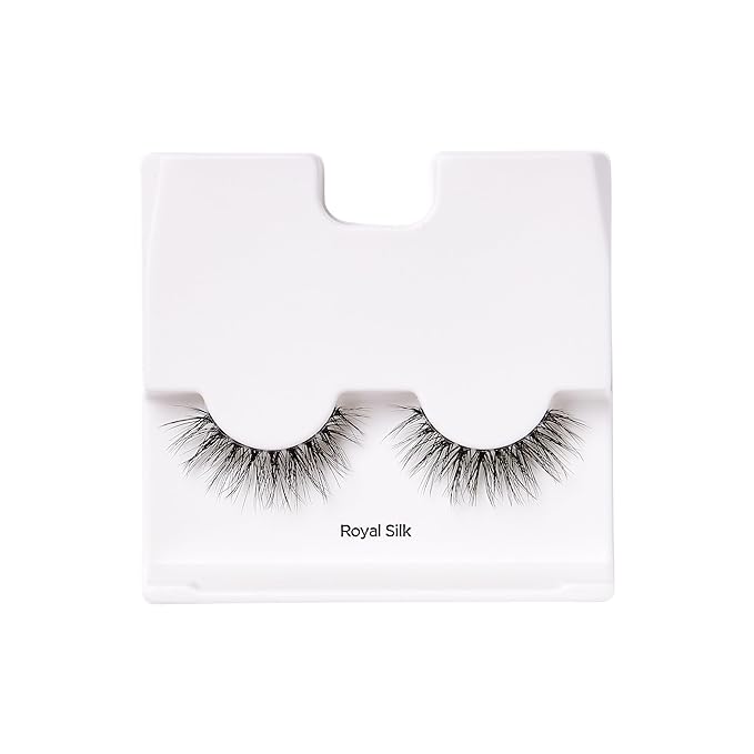 KISS Lash Couture LuXtensions Collection False Eyelashes, Flat Lash Technology, Super Slim Lash Band, Real Lash Extension Fibers, Reusable, Contact Lens Friendly Strip Lashes, Style Royal Silk, 1 Pair