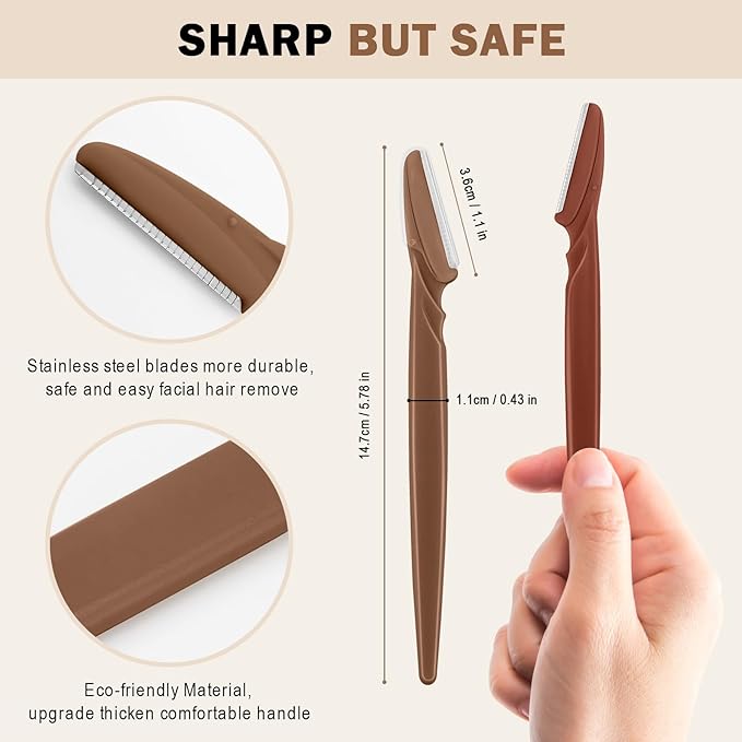 D Dermaplane Razor for Women Face - 6PCS Face Razors for Women - Eyebrow Razor with Precision Cover - Face Shaver for Men - Facial Hair Removal for Men - Neutral