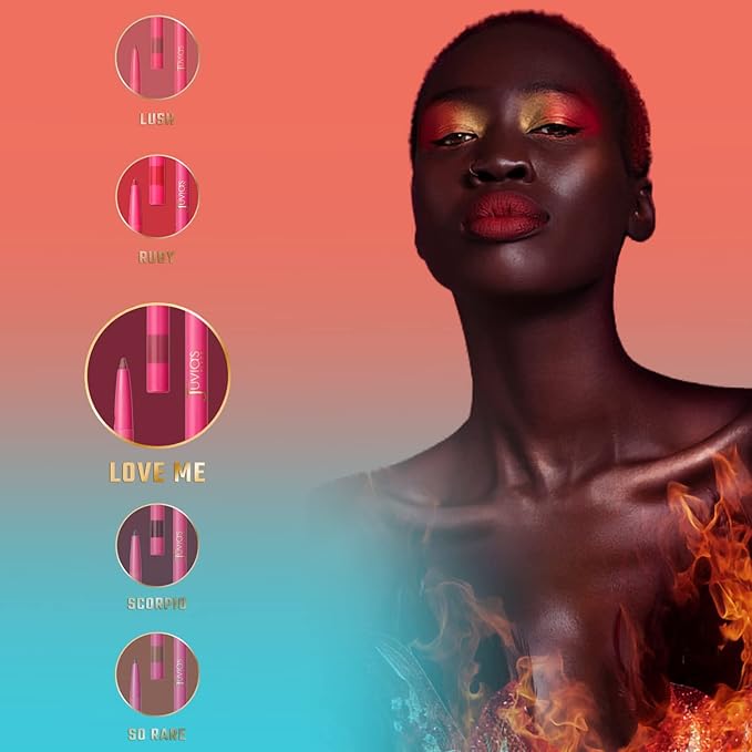 Juvia's Place Coffee Shop Luxe Lip Liner: Love Me - Colorstay Matte Finish Lip Pencil, Makeup for Natural Long Lasting Beauty and Sensational Wear, Lip Stain Kiss Proof Cometics