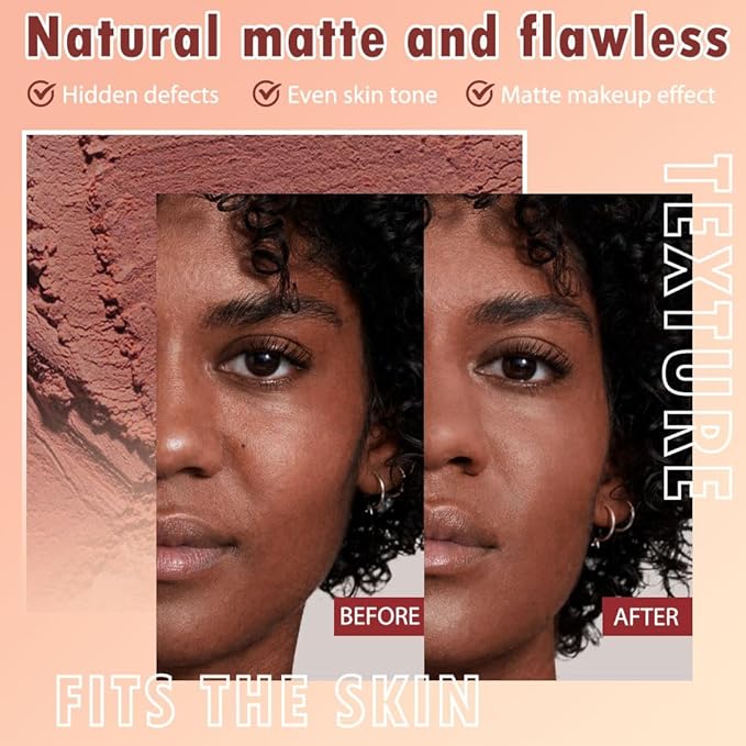 Oil Control Face Pressed Powder, Matte powder setting 1 Pcs)