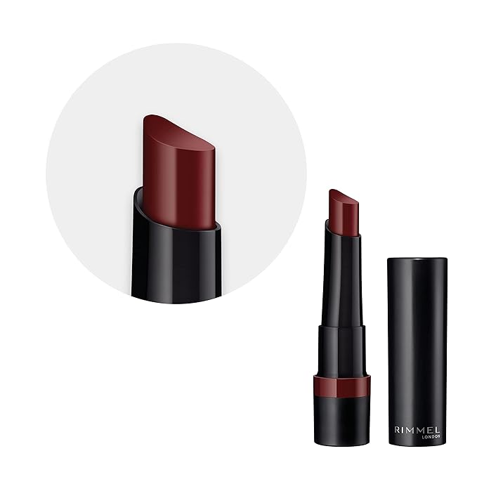 Rimmel Lasting Finish Matte Lipstick - All-Day Intense Lip Color with Exclusive Ruby and Diamond Complex - 560 Crimson Desire, .14oz