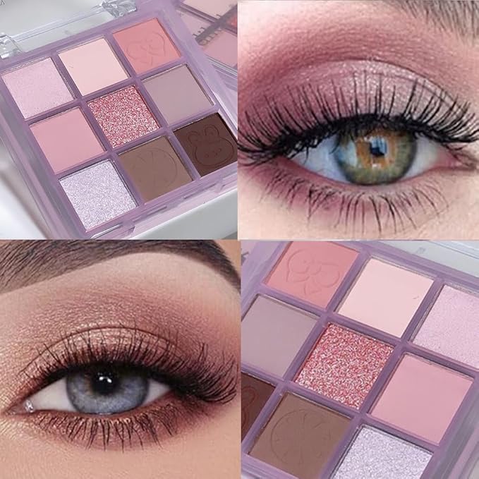 Eyeshadow Palette Makeup- 9 Colors Rose Gold Dark Brown Colorful Eyeshadow Palette Matte Shimmer Korean Natural Eye Shadow palettes Highly Pigmented Naturing-Looking Long Lasting (20#)