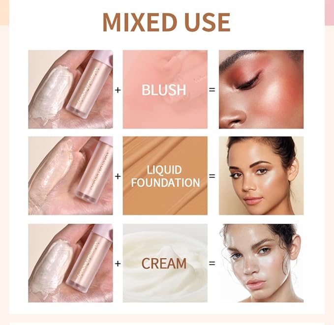 UNYOKE Liquid Highlighter, Highlighter makeup Stick,Makeup Highlighter Face Body Highlighter.-03#