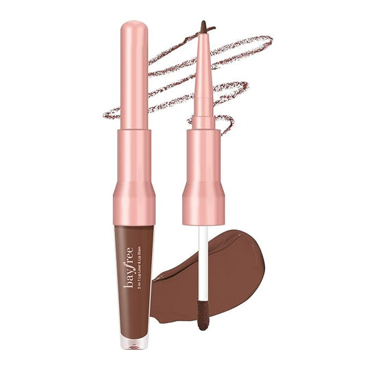 2-IN-1 Lip Liner and Lip Stain, High Pigmented Long Lasting Velvet Lip Tint, Well-Defined Lipliner, Weightless Waterproof Not Animal Tested, Matte Finish Makeup