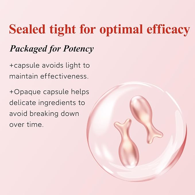 HKH Retinol Serum for Face - Anti Wrinkle Facial Serum with Vitamin C & Vitamin E, Vit A Capsule with Collagen for Women, Reduces Fine Lines, Firming Skin, Moisturise, Travel Friendly (38 ct)