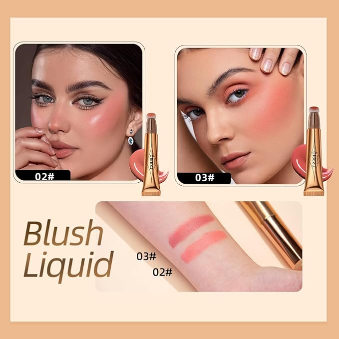 2 in 1 Multifunctional Makeup Pen, Contour Blush Highlighter, Pearl Fine Shine, Matte Natural Brighten Face Makeup (4, 1)