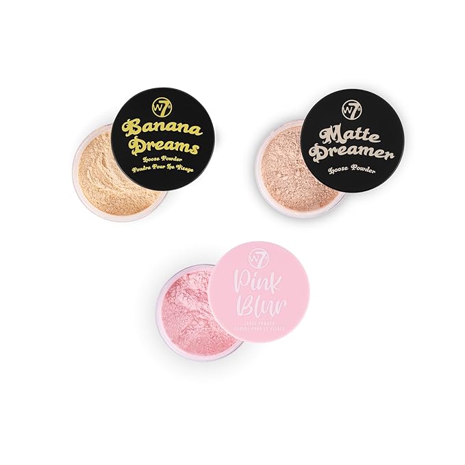 W7 Loose Face Powder Trio - 3 Piece Flawless Makeup