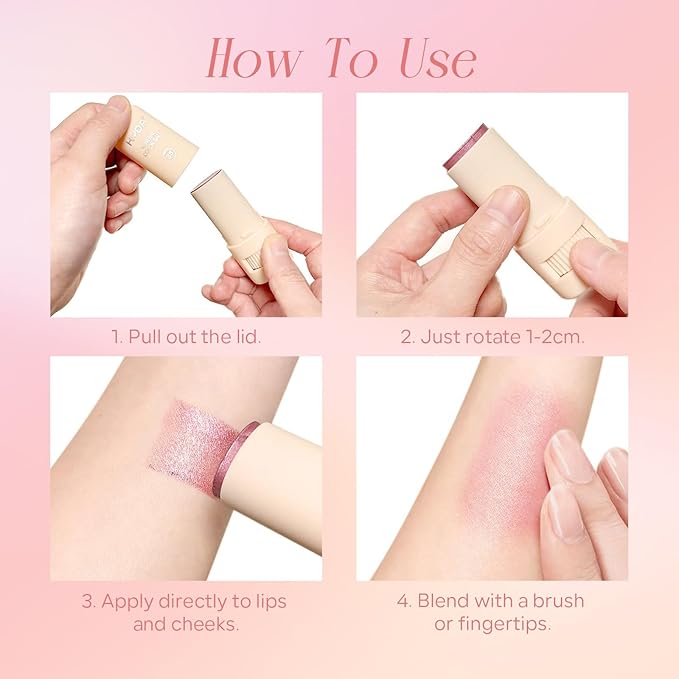 Mineral Color Balm, SPF 35 Multi Color Stick for Lips, Cheeks& Eyes, Blendable Creamy Lightweight Formula, Buildable Shimmer Finish, Multiuse Makeup Stick, Guava