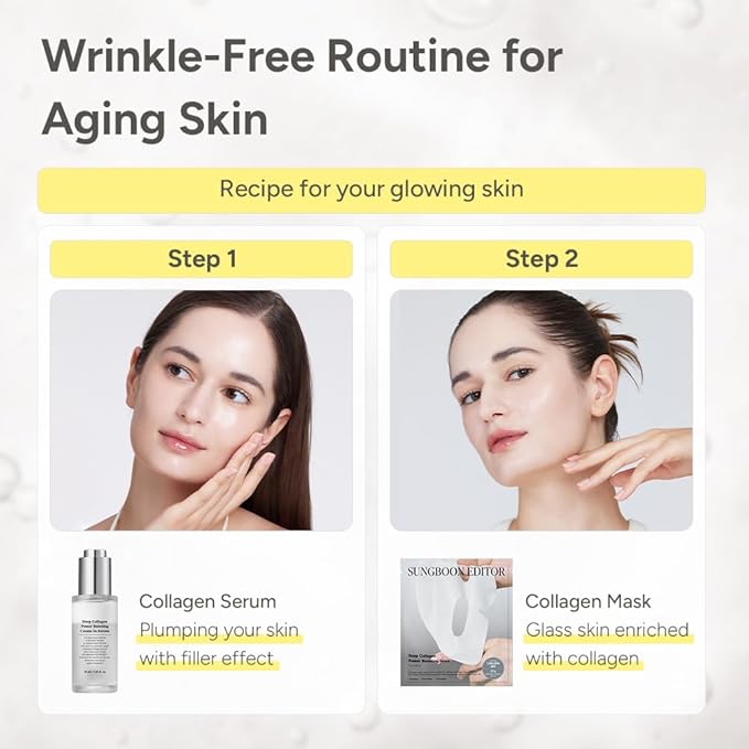 SUNGBOON EDITOR Deep Collagen Anti-wrinkle Cream In Serum | Collagen & Niacinamide Face Serum for Women | Hydrating for Sensitive Skin | Glass Skin Korean Skincare