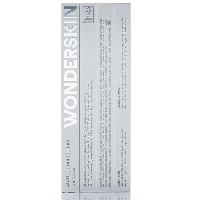 Wonderskin Lip Liner Pencil - 360 Contour Lipliner, Long Lasting, Sharpenable, Waterproof and Transfer-Proof Nude Lip Liner Pencil (Rosewood)