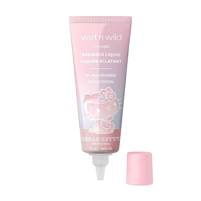 wet n wild Hello Kitty Radiance Liquid, Nourishing Niacinamide & Glycerin Infused Formula, Natural Multi-Functional Glow, Cruelty-Free & Vegan