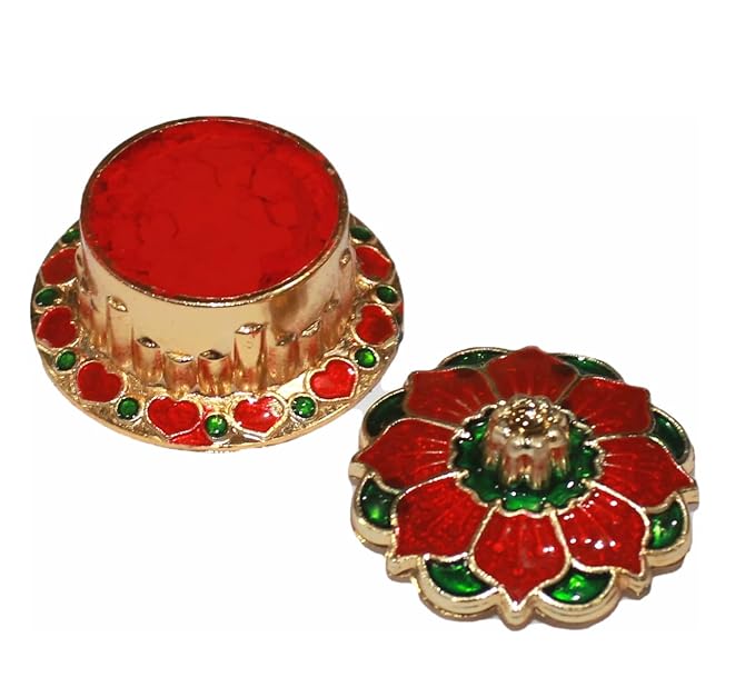 Indian Dark Red Pure Kumkum Powder (Sindoor, Kumkuma, Box 1)