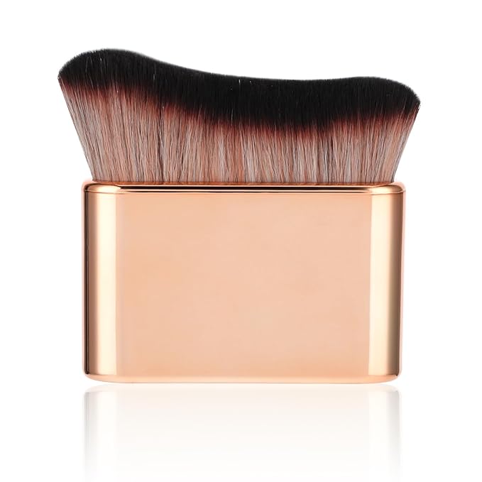 Self Tan Brush Soft Body Makeup Brush Portable Self Tanning Brush Self Tanner Face Brush Kabuki Foundation Brush for Body & Leg Makeup(Rose Gold)