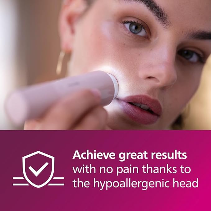 Philips Facial Hair Remover 5000 Series, Personal Groomer for Women, Cordless and Compact, with Hypoallergenic Head, Gentle and Quick Facial Hair Removal, Easy Touch-Ups, Model BRR454/00
