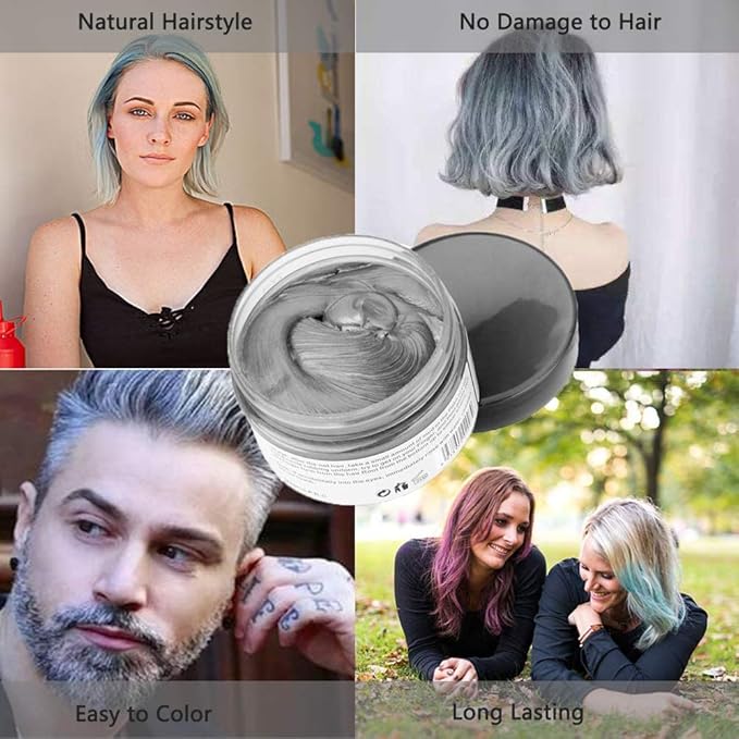 Silver Gray Temporary Hair Color,Natural