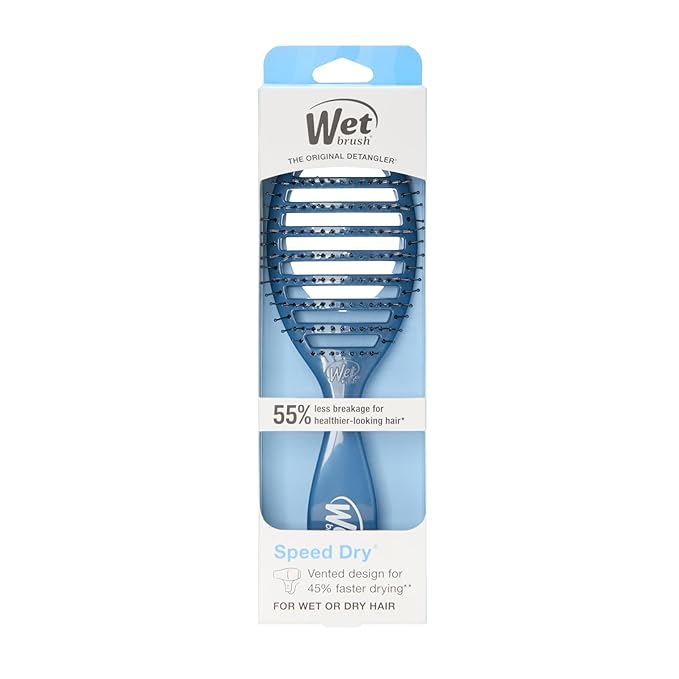 Wet Brush Speed Dry Hair Brush, Elemental Blue, Vented Design & Soft HeatFlex Bristles, Blow Dry Safe, Ergonomic Handle Manages Tangles & Uncontrollable Strands, Pain-Free Hair Accessories
