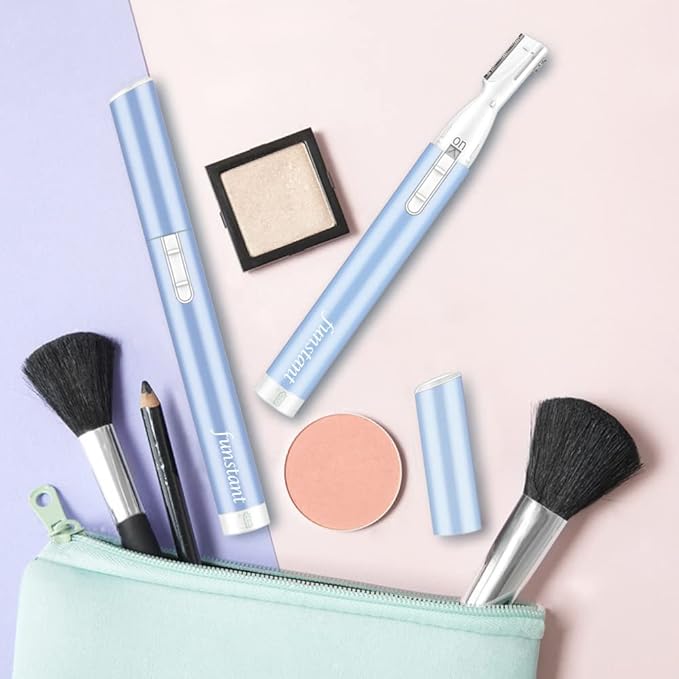 Eyebrow Trimmer, Precision Electric Eyebrow Razor for Women Battery-Operated Facial Hair Remover with Comb No Pulling Sensation Painless for Face Chin Neck, Upper-Lip, Peach-Fuzz