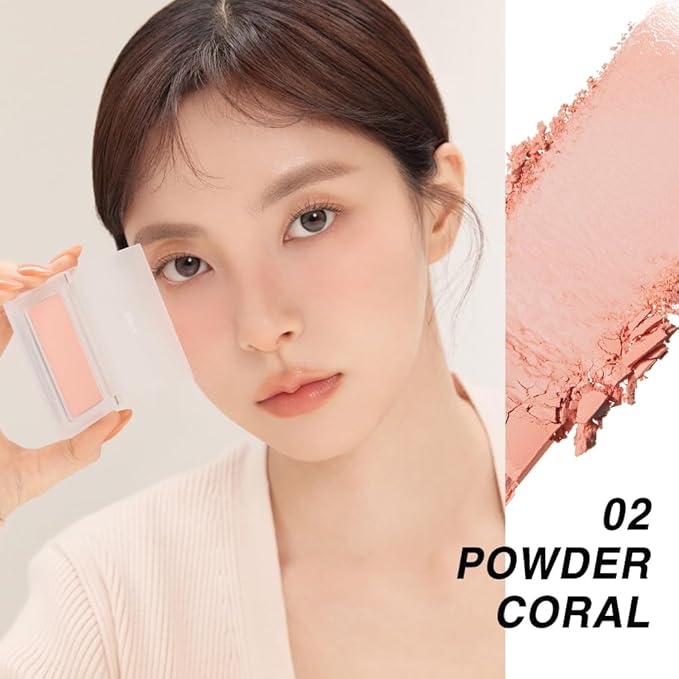 BBIA Ready To Wear Powder Cheek Blush 3 Color β Buildable & Blendable Soft Blush for Cheeks, Matte & Shimmery Finish, Lightweight, Long-Lasting, Vegan, Korea Face Makeup, 0.19oz (03 POWDER APRICOT)