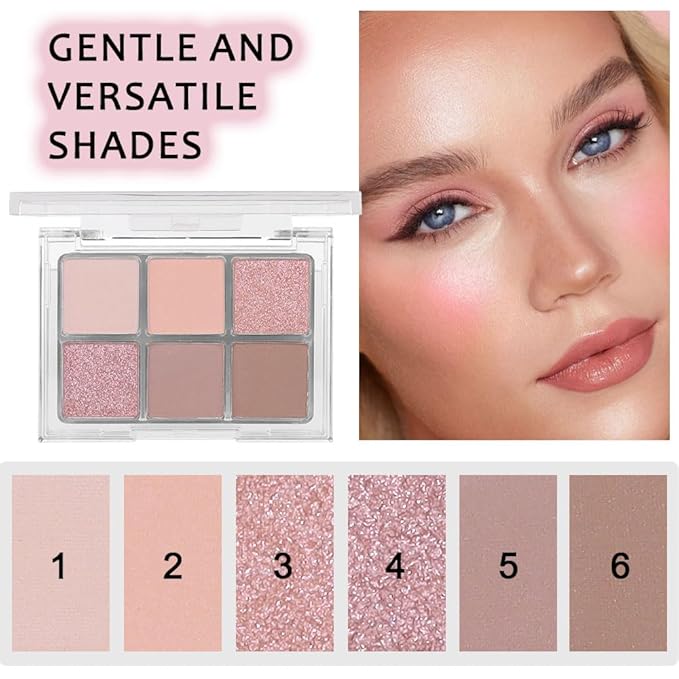 6 Colors Nude Champagne Gold Matte Shimmer Eyeshadow