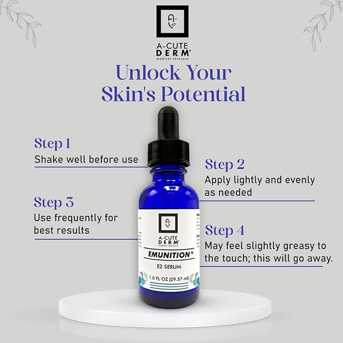 A-Cute Derm Emunition® E2 Serum Hydrator to Improve Loss Moisturizer Helps in Healing for Sensitive Skin (1 oz)