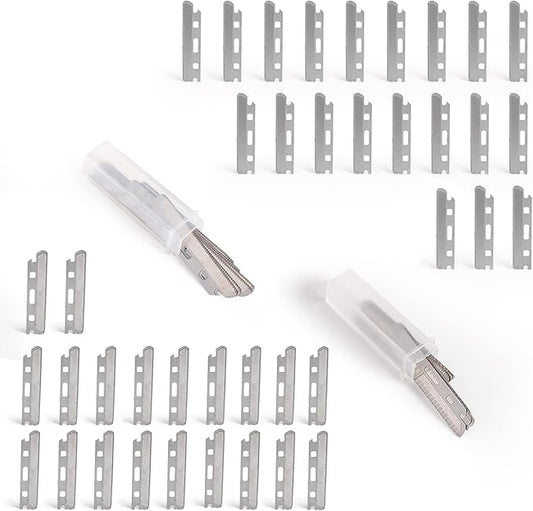 40pcs Microblades for Face,Fit for Dermaplaning Tool Replacement,Stainless Steel Multi-purpose Reusable Dermaplane Razor Blades.