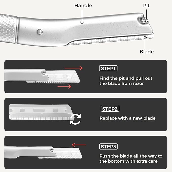 Precision Eyebrow Razor Blades - Set of 10 Replacement Blades