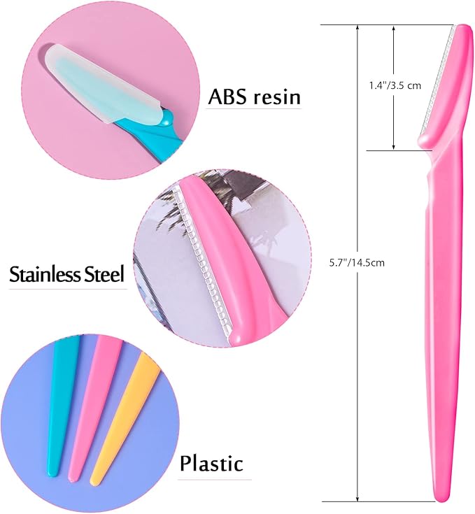 72 Pcs Eyebrow Razor, Multipurpose Exfoliating Dermaplaning Tool Razors Facial Razor Eyebrow Shaper with Precision Cover for Women Men