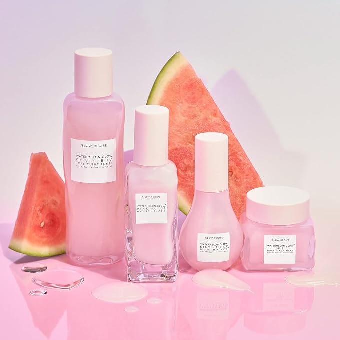 Glow Recipe Watermelon Glow AHA Night Treatment - Overnight Resurfacing Mask with AHA Complex, Hyaluronic Acid, Niacinamide & Watermelon Enzymes for Smooth, Glowing, Even-Toned Skin (60ml)