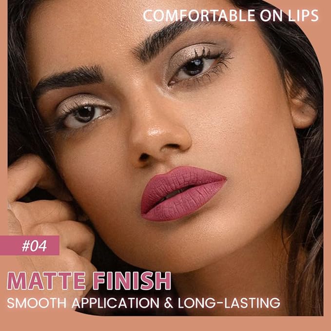 evpct 1Pcs Plum Red Matte Long Lasting Lip Liner Pencils Makeup for Shaping & Sculpting Lips, No Transfer Long Wear Waterproof Pigmented Lip Liner lipliners Crayon Lipstick Pencil Sharpener 04