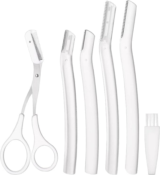 Dermaplaning Tool Set – Facial Razor for Women & Men with Eyebrow Trimmer – Exfoliating Facial Shaver for Peach Fuzz Removal, Skin Refresh & Eyebrow Shaping