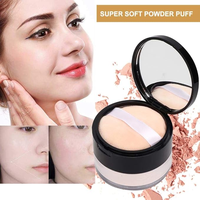 Sonew Makeup Finish Loose Powder, Oil Control ing (02#Ivory White) 15g