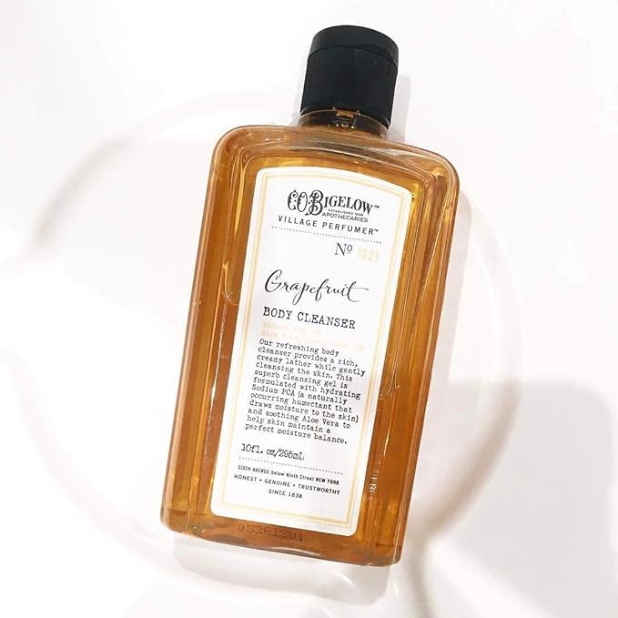 C.O. Bigelow Grapefruit Body Cleanser, Village Perfumer Moisturizing Body Wash for Men & Women with Aloe Vera, Sodium PCA, and Glycerin, 10 fl oz