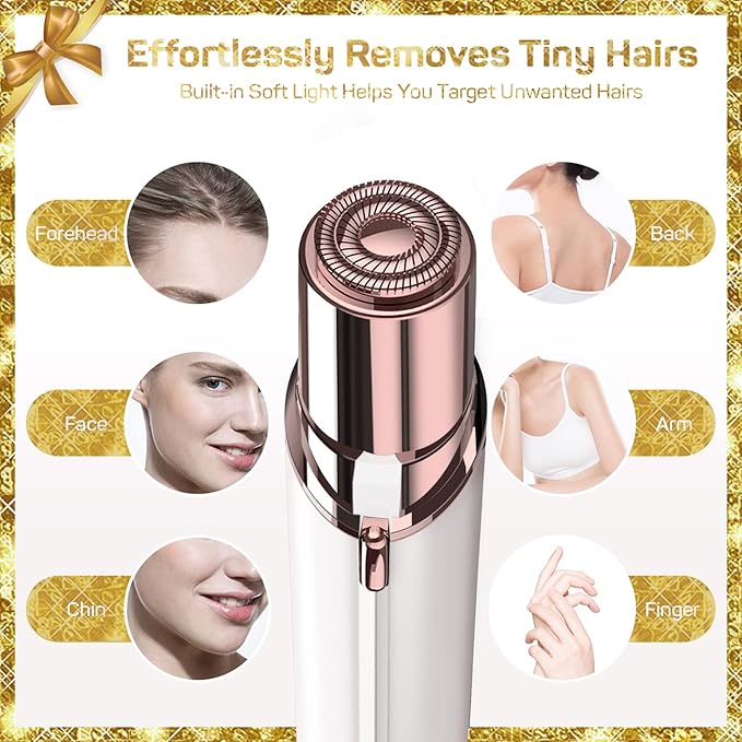 Facial Hair Removal for Women(with 2 x Replacement Heads),GURELAX Facial Hair Remover, Hair Removal Device, Best Gift for Mom/Wife/Girlfriend