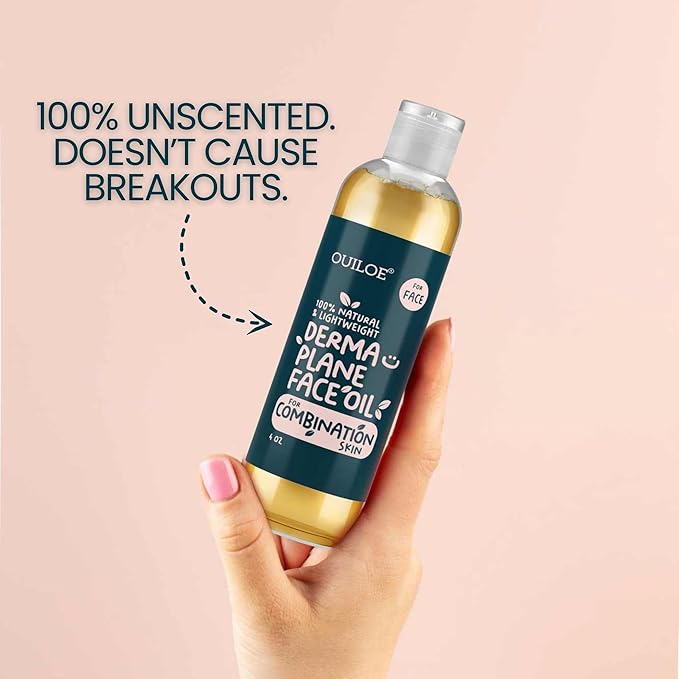 Dermaplane Oil for Combination Skin - Shave Oil for Women, Face Shaving Oil for Women, Use with a Dermaplaning Tool, Razor, Shaver or Microblade for Close Shave 2 oz by Ouiloe