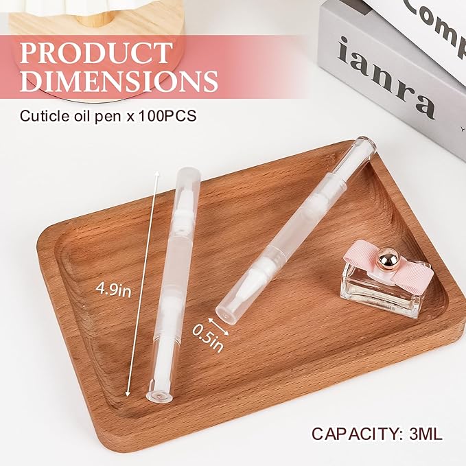 100PCS Empty Cuticle Oil Pen Transparent Twist Pens Lip 3ml