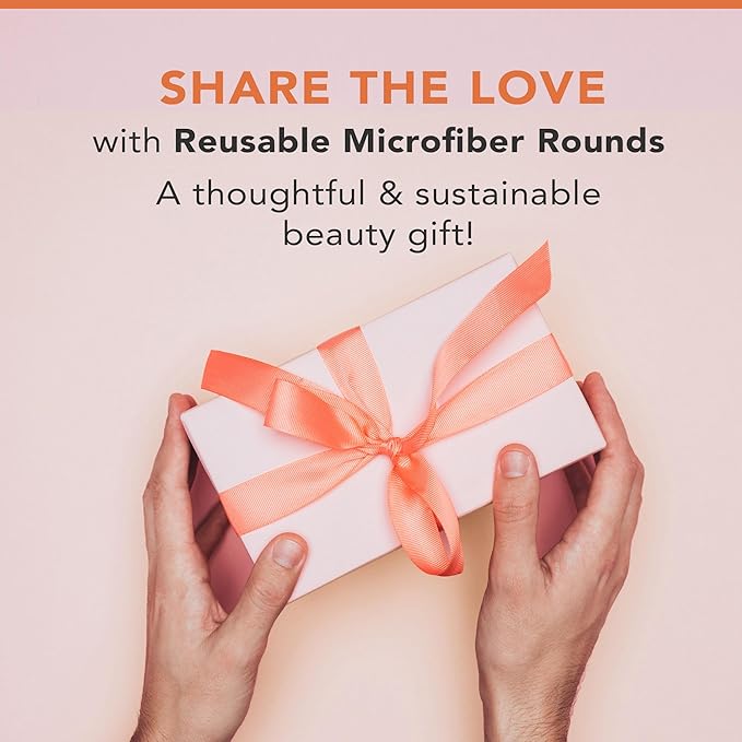 Reusable Makeup Remover Pads - 5 Large Premium Quality Microfiber Cloths for Makeup Removal, Ultra Soft & Durable, Gentle Cleansing Rounds for Face for All Skin Types, Includes Washable Bag