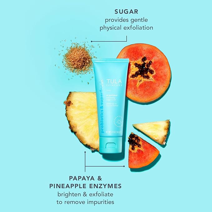 TULA Skin Care So Polished Exfoliating Sugar Scrub Face 9 oz