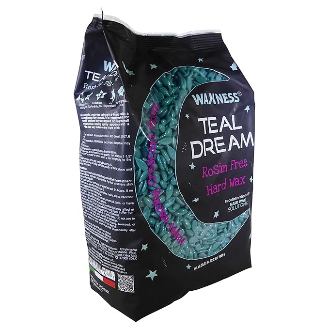 Waxness Teal Dream Rosin Free Glitter Hard Wax 2.2 lb 1 kg