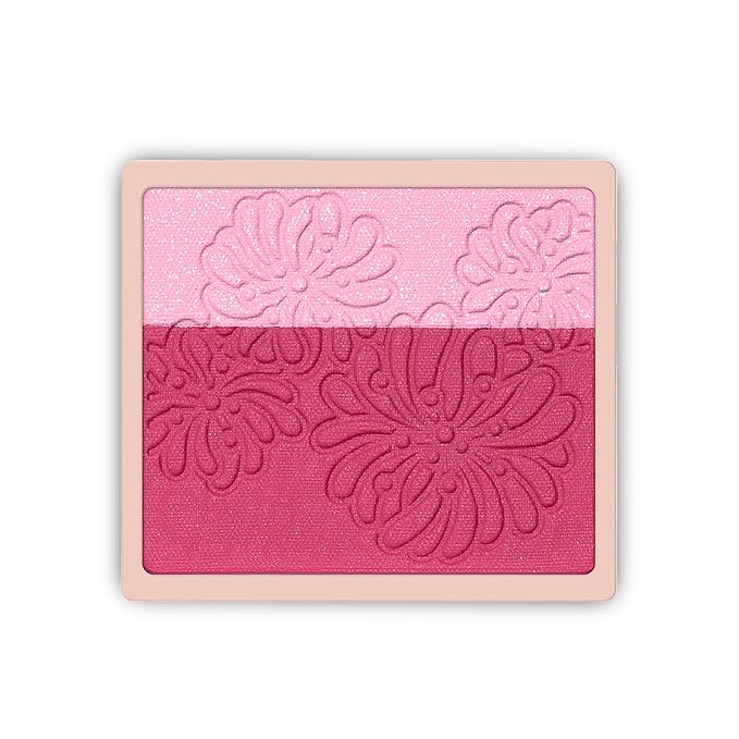 Paul & Joe Pressed Blush Palette Refill Only, Case Sold Separately, Oil-Absorbing Blush Powder, Bi-Color Face Blushes with Fitting Veil Powder, Pink and Rose, 07 Compote De Cerises, 0.17 oz