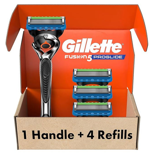 Gillette Fusion ProGlide Razor for Men, Handle + 4 Blade Refills