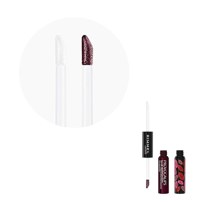 Rimmel London Provocalips 16hr Kiss-Proof Lip Color - Two-Step Liquid Lipstick to Lock in Color and Shine - 570 Firecracker, .14 fl.oz.